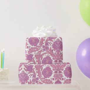 Elegantes Vintage-Blumenmuster Lila Rosa Blumen Geschenkpapier