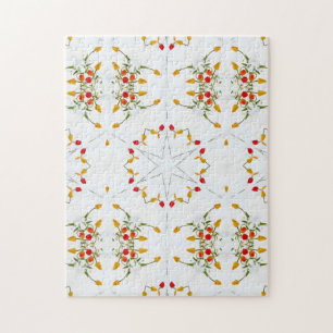 Elegantes vintage Blumenmuster Puzzle