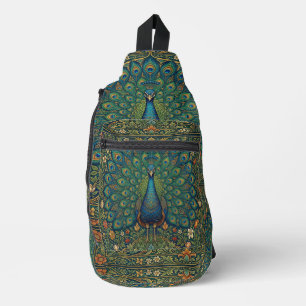 Elegantes vintage-bohemian-Pfau-Design Crossbody Bag