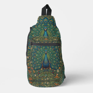 Elegantes vintage-bohemian-Pfau-Design Crossbody Bag