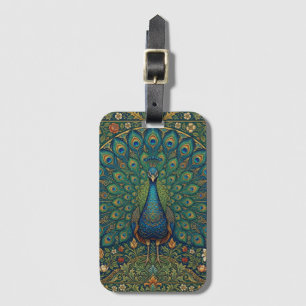Elegantes vintage-bohemian-Pfau-Design Gepäckanhänger