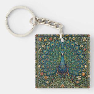 Elegantes vintage-bohemian-Pfau-Design Schlüsselanhänger
