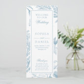 Elegantes Vintage-Botanik-Hochzeitsprogramm Programm (Stehend Vorderseite)