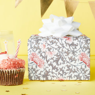 Elegantes vintage-botanisches Muster in neutralen Geschenkpapier
