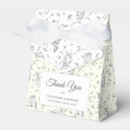 Elegantes Vintage-Chic Grau Engels Toile Hochzeit Geschenkschachtel