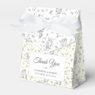 Elegantes Vintage-Chic Grau Engels Toile Hochzeit Geschenkschachtel