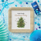 Elegantes Vintage Christmas Tree Party Pappteller (Party)