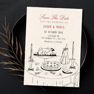 Elegantes Vintage-Dinner-Tisch-Dekor Brautparty Einladung