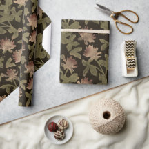 Elegantes, vintage, dunkles Blumenmuster-Wrap-Papi