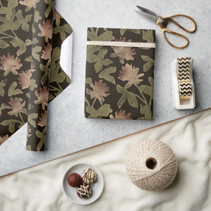 Elegantes, vintage, dunkles Blumenmuster-Wrap-Papi Geschenkpapier
