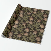 Elegantes, vintage, dunkles Blumenmuster-Wrap-Papi Geschenkpapier (Ungerollt)