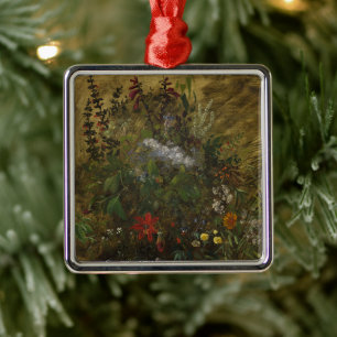 Elegantes vintage dunkles Floral Ornament Aus Metall