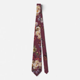Elegantes Vintage-Dunkles-Melancholisches-Blumenmu Krawatte