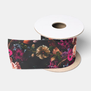 Elegantes vintage-dunkles, melancholisches burgund satinband