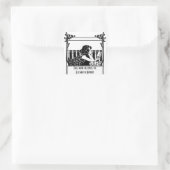 Elegantes Vintage-Exlibris Quadratischer Aufkleber (Tasche)