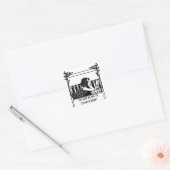Elegantes Vintage-Exlibris Quadratischer Aufkleber (Umschlag)