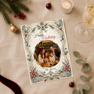 Elegantes Vintage-Familienporträt zum Fest Feiertagskarte