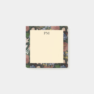 Elegantes vintage florales Monogramm Post-it Klebezettel