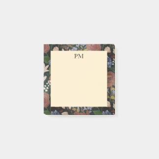Elegantes vintage florales Monogramm Post-it Klebezettel