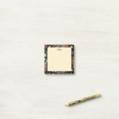 Elegantes vintage florales Monogramm Post-it Klebezettel (Auf Schreibtisch)