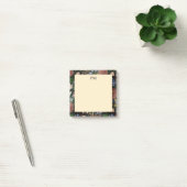 Elegantes vintage florales Monogramm Post-it Klebezettel (Büro)