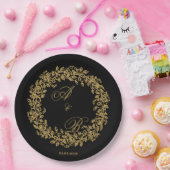 Elegantes Vintage-Französisch Gold-Blumenmuster  Pappteller (Party)