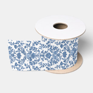 Elegantes, vintage-französisches Landhaus-Blau-Toi Satinband