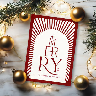 Elegantes Vintage Frohe Weihnachten Rot und Weiß