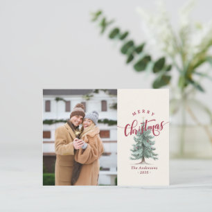 Elegantes Vintage Frohe Weihnachten Skript Baum Fo