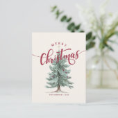 Elegantes Vintage Frohe Weihnachten Skript Rustika (Stehend Vorderseite)