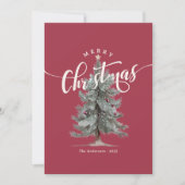 Elegantes Vintage Frohe Weihnachten Skript Rustika (Vorderseite)