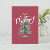 Elegantes Vintage Frohe Weihnachten Skript Rustika (Stehend Vorderseite)