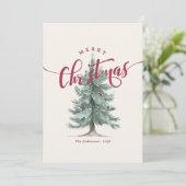 Elegantes Vintage Frohe Weihnachten Skript Rustika (Stehend Vorderseite)