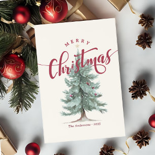 Elegantes Vintage Frohe Weihnachten Skript Rustika