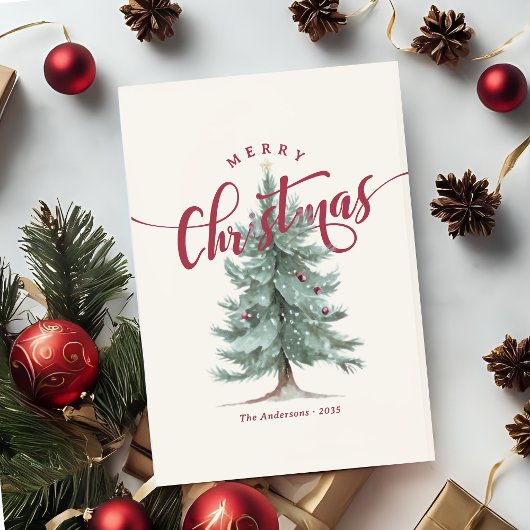 Elegantes Vintage Frohe Weihnachten Skript Rustika