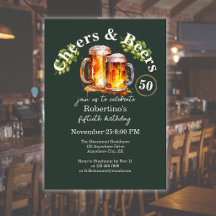 Elegantes Vintage Grün Cheers & Beers 50. Geburtst