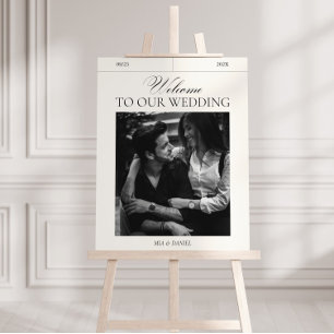 Elegantes Vintage-Hochzeits-Willkommensschild Foto Poster