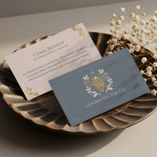 Elegantes Vintage-Honigbiene-Blumen-Luxus-Monogram Visitenkarte