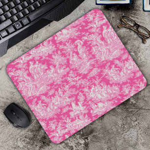 Elegantes Vintage-Hot-Pink-Französisch Toile de Jo Mousepad