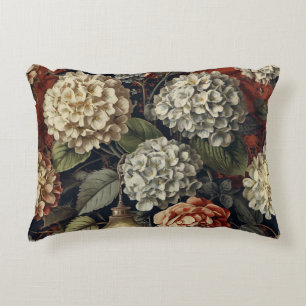 Elegantes vintage Hydrangeen-Blumenmuster Dekokissen
