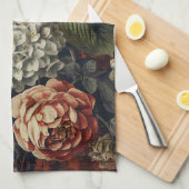 Elegantes vintage Hydrangeen-Blumenmuster Geschirrtuch (Viertel Falte)