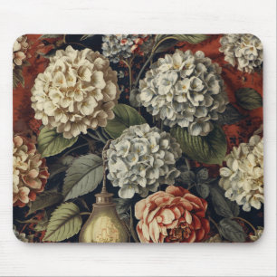 Elegantes vintage Hydrangeen-Blumenmuster Mousepad