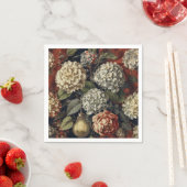 Elegantes vintage Hydrangeen-Blumenmuster  Serviette (Beispiel)