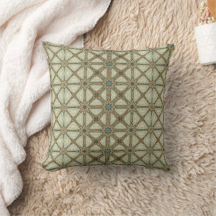 Elegantes Vintage in Blau und Braun Kissen