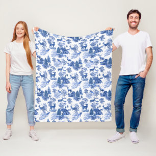 Elegantes Vintage-Klassiker Blaue Französische Toi Fleecedecke