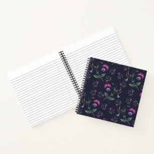 Elegantes Vintage-Lila-Orchideen-Blumenmuster Notizblock