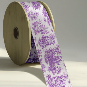 Elegantes vintage-lila Toile de Jouy Ripsband