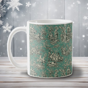 Elegantes Vintage-Mint-Teal-Französisches-Land-Toi Kaffeetasse