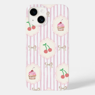 Elegantes Vintage-Muster Rand Früchte Cupcakes Case-Mate iPhone 14 Hülle