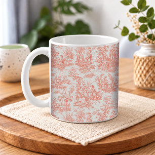 Elegantes Vintage-Orange-Toile-de-Jouy-Motiv Kaffeetasse